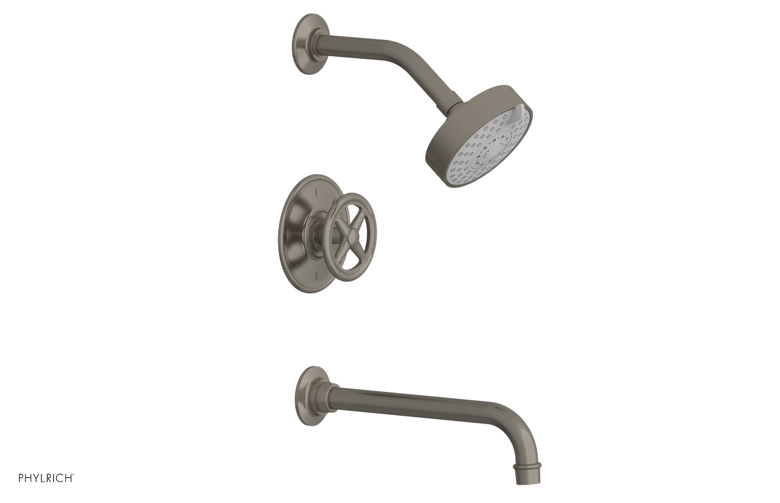 WORKS 10" Pressure Balance Tub and Shower Set - Cross Handle 220-26-10