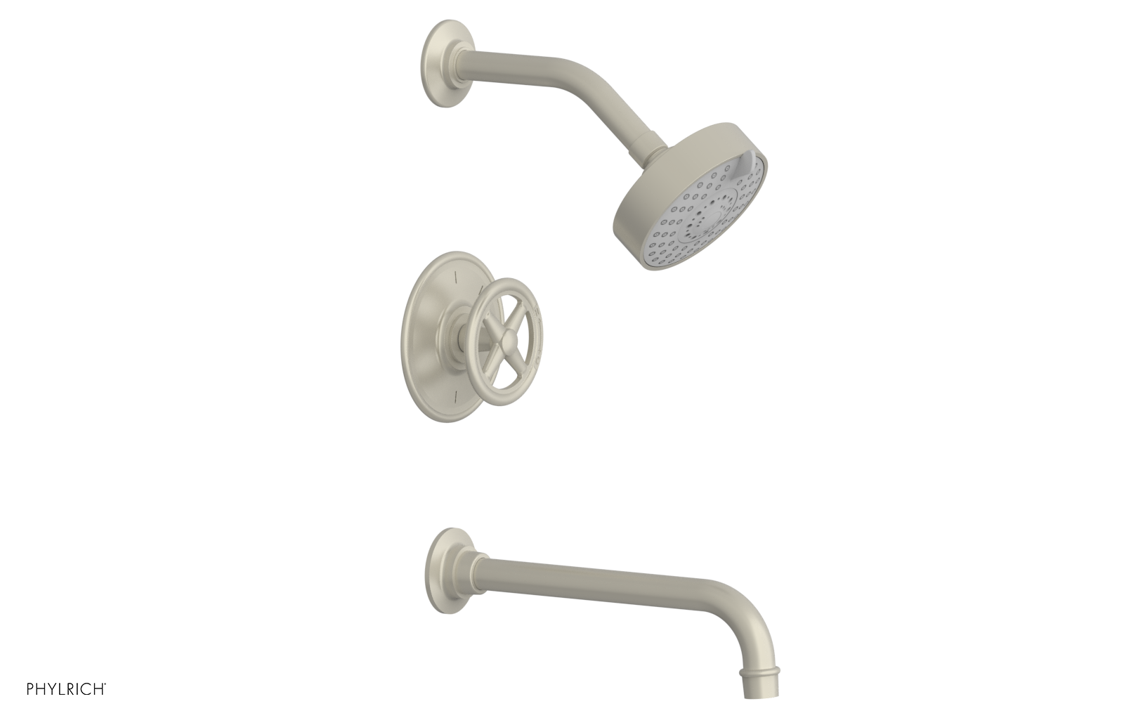 WORKS 10" Pressure Balance Tub and Shower Set - Cross Handle 220-26-10