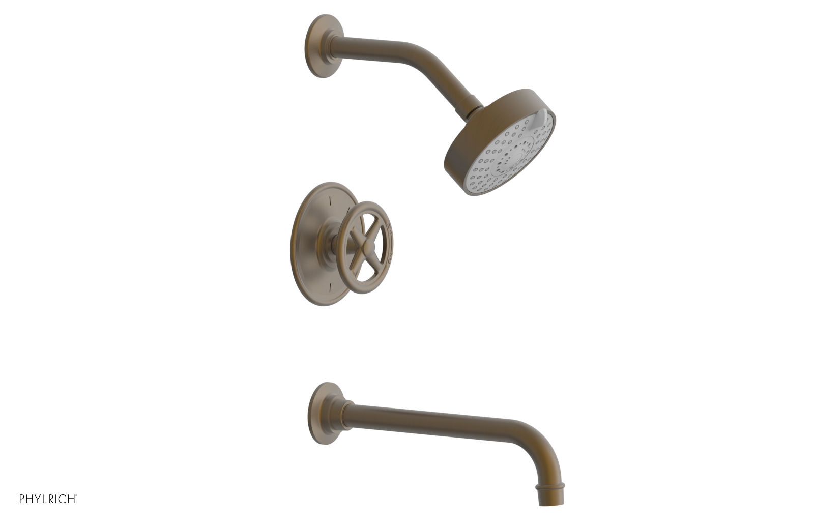 WORKS 10" Pressure Balance Tub and Shower Set - Cross Handle 220-26-10