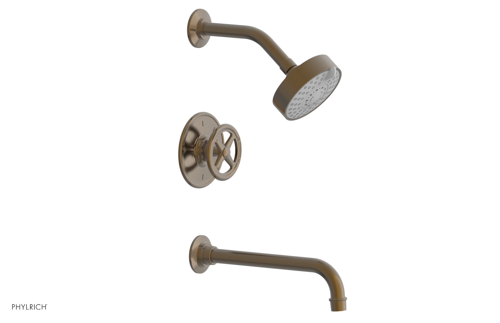 WORKS 10" Pressure Balance Tub and Shower Set - Cross Handle 220-26-10
