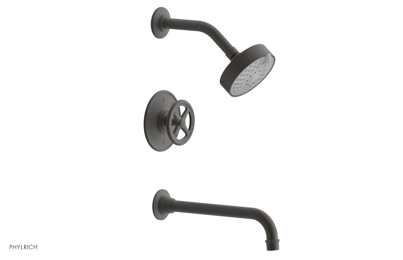 WORKS 10" Pressure Balance Tub and Shower Set - Cross Handle 220-26-10