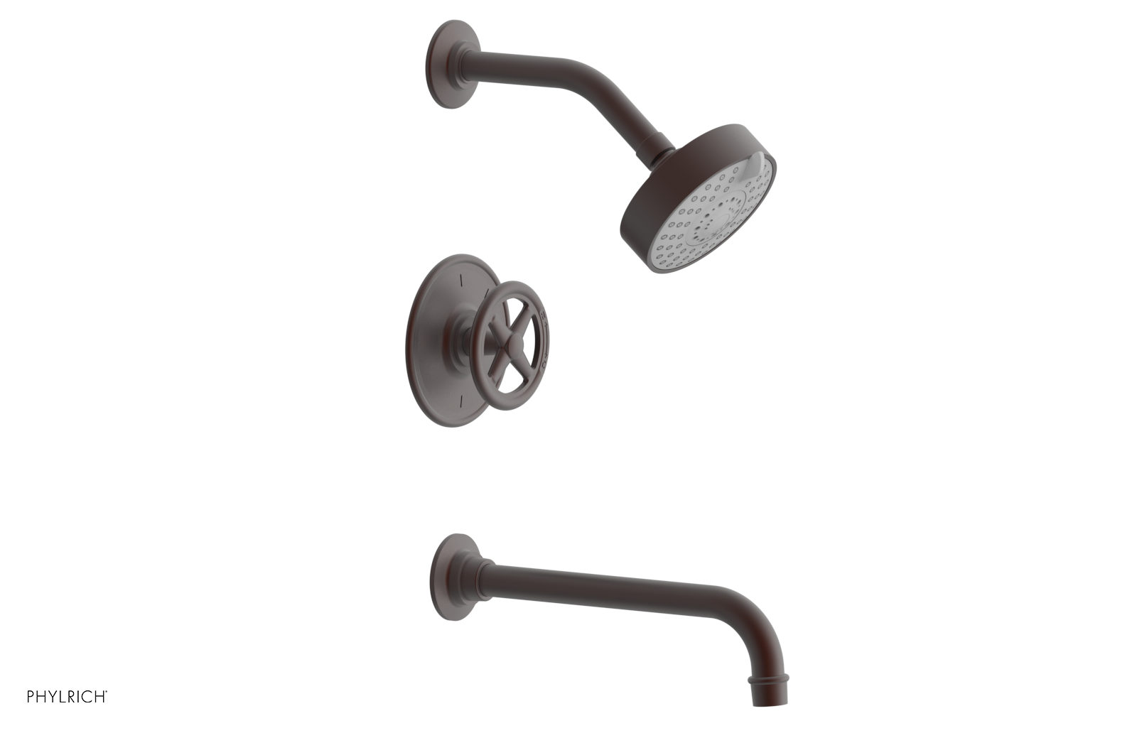 WORKS 10" Pressure Balance Tub and Shower Set - Cross Handle 220-26-10