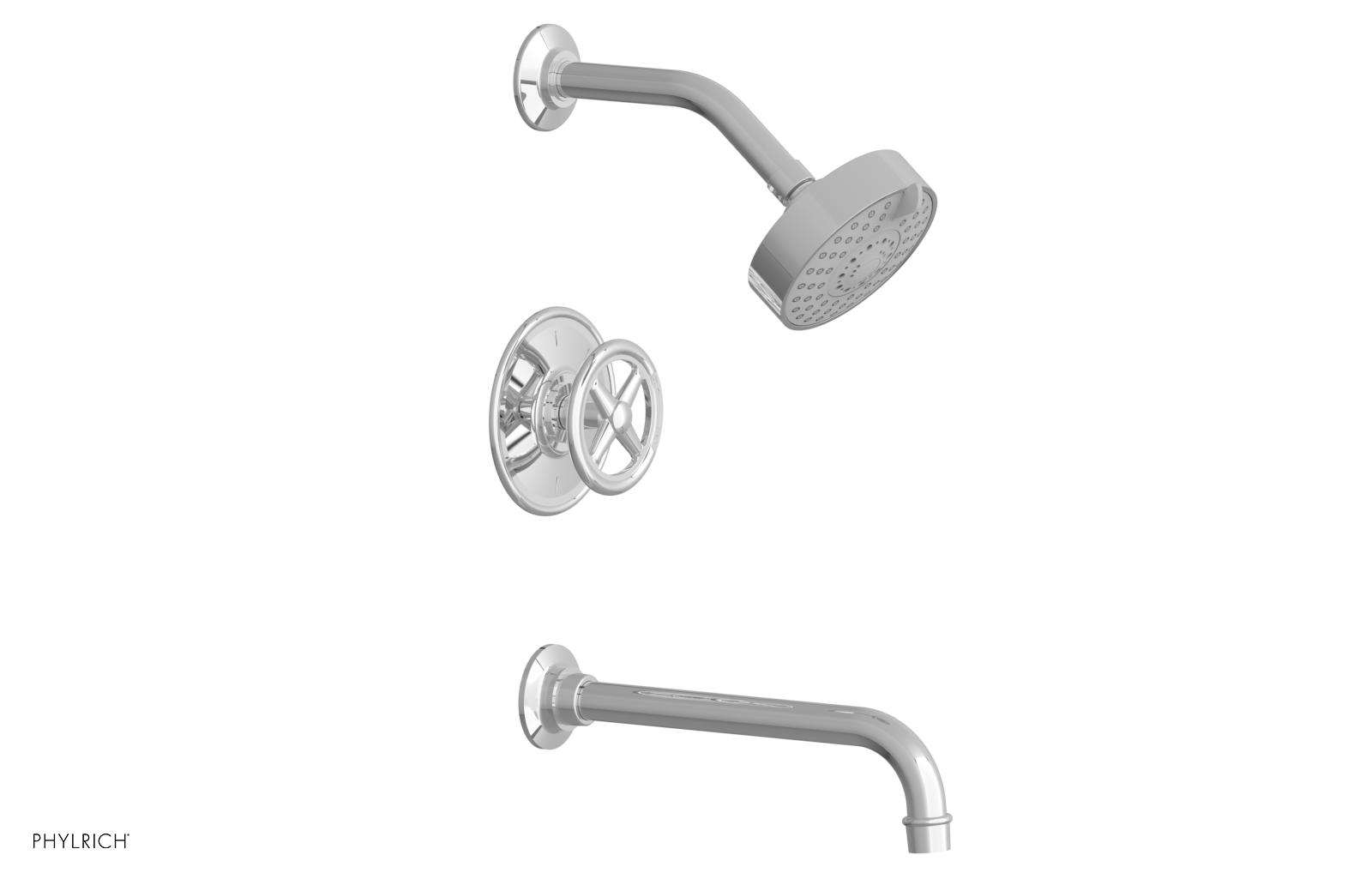 WORKS 10" Pressure Balance Tub and Shower Set - Cross Handle 220-26-10