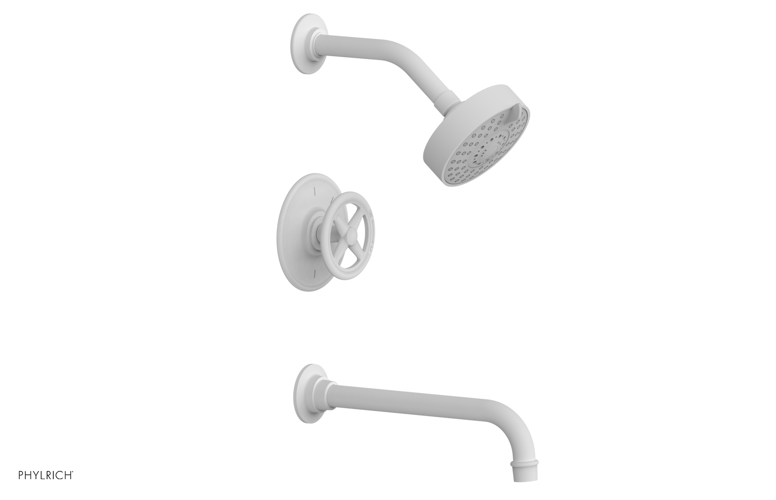 WORKS 10" Pressure Balance Tub and Shower Set - Cross Handle 220-26-10