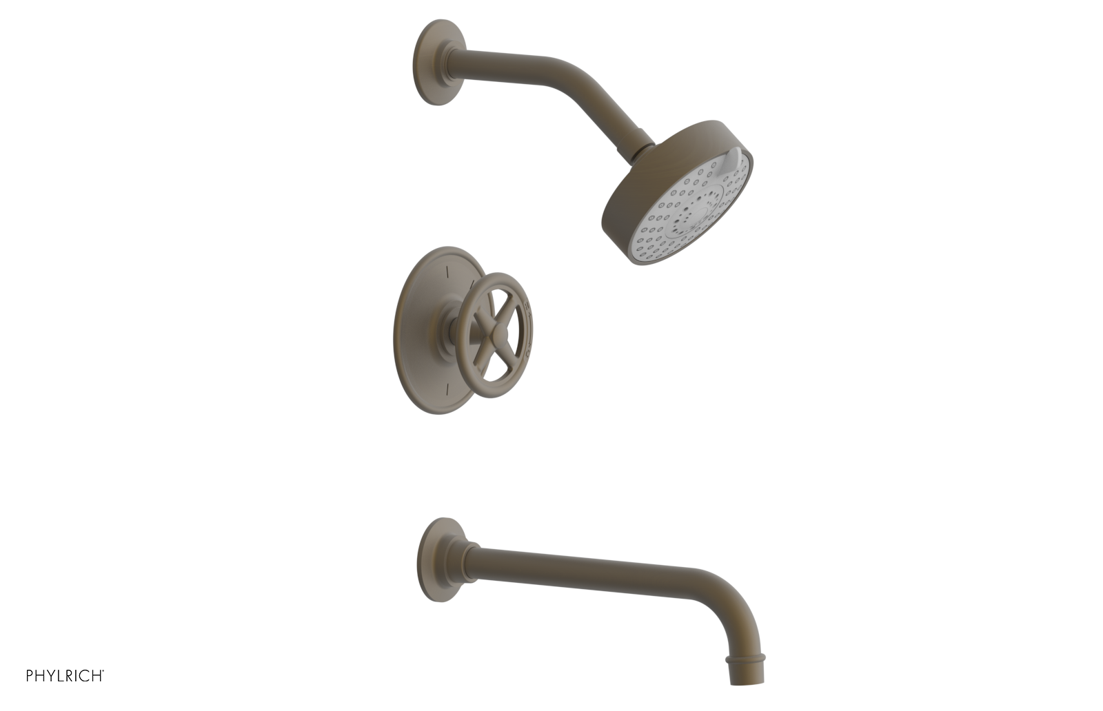 WORKS 10" Pressure Balance Tub and Shower Set - Cross Handle 220-26-10