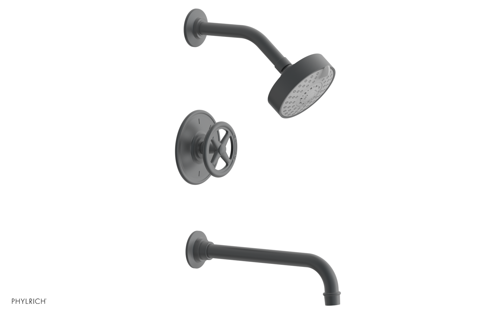 WORKS 10" Pressure Balance Tub and Shower Set - Cross Handle 220-26-10