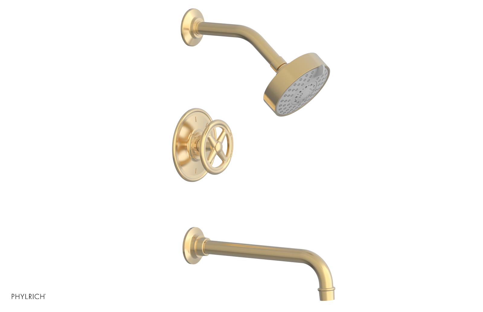 WORKS 10" Pressure Balance Tub and Shower Set - Cross Handle 220-26-10