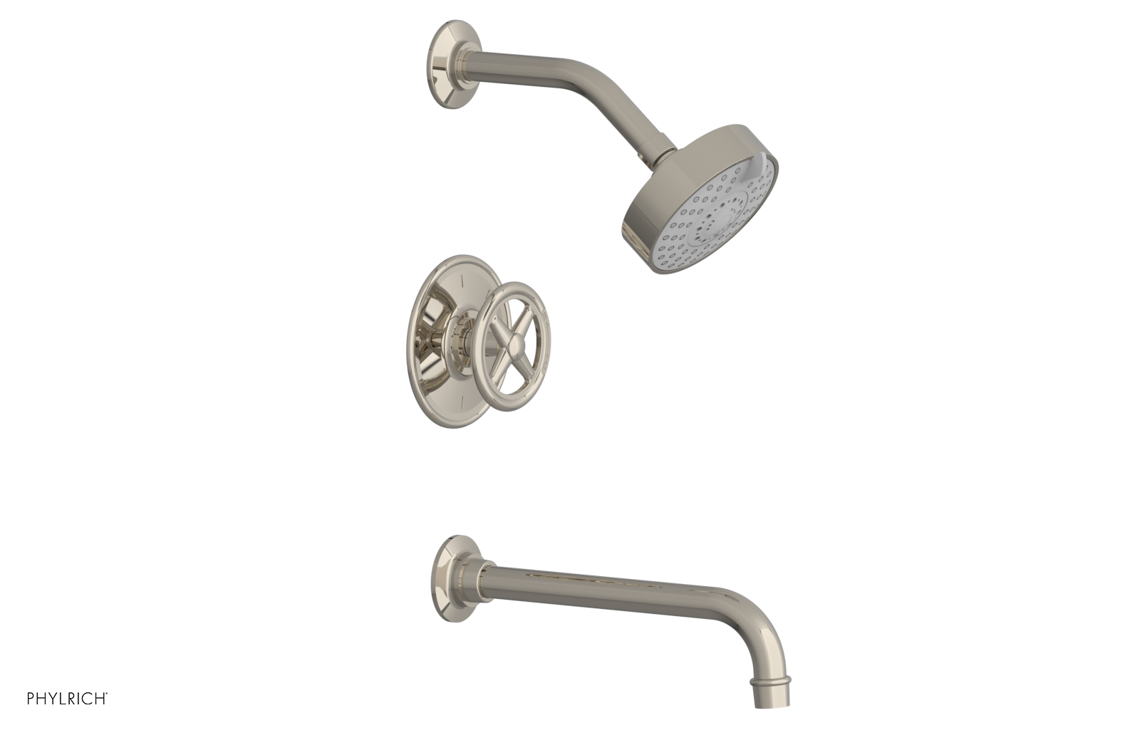WORKS 10" Pressure Balance Tub and Shower Set - Cross Handle 220-26-10