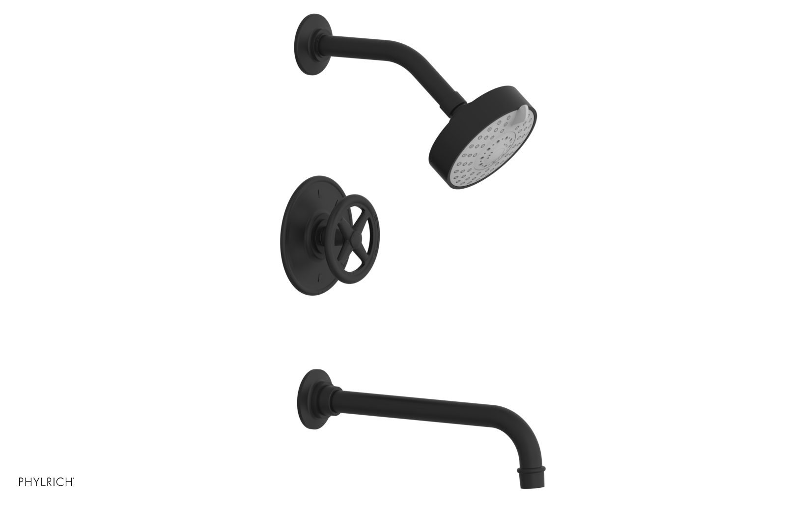 WORKS 10" Pressure Balance Tub and Shower Set - Cross Handle 220-26-10