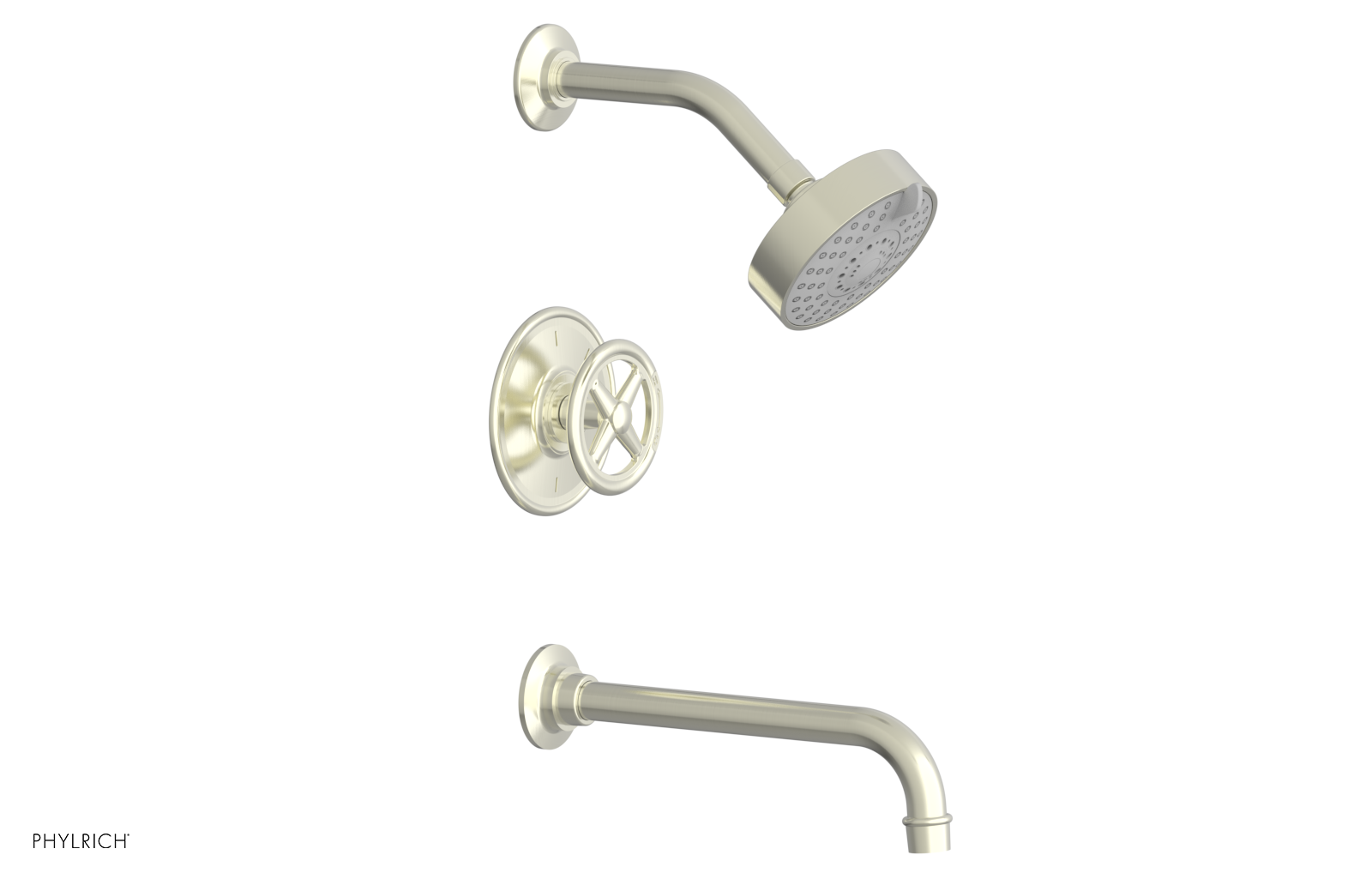 WORKS 10" Pressure Balance Tub and Shower Set - Cross Handle 220-26-10