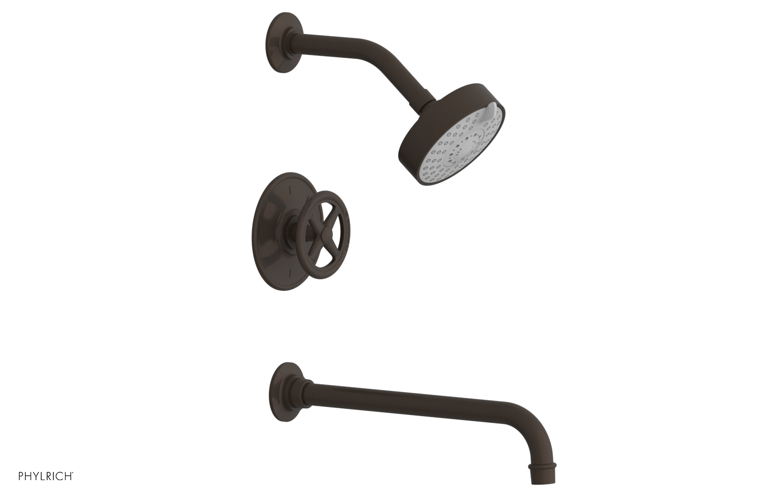 WORKS 12" Pressure Balance Tub and Shower Set - Cross Handle 220-26-12