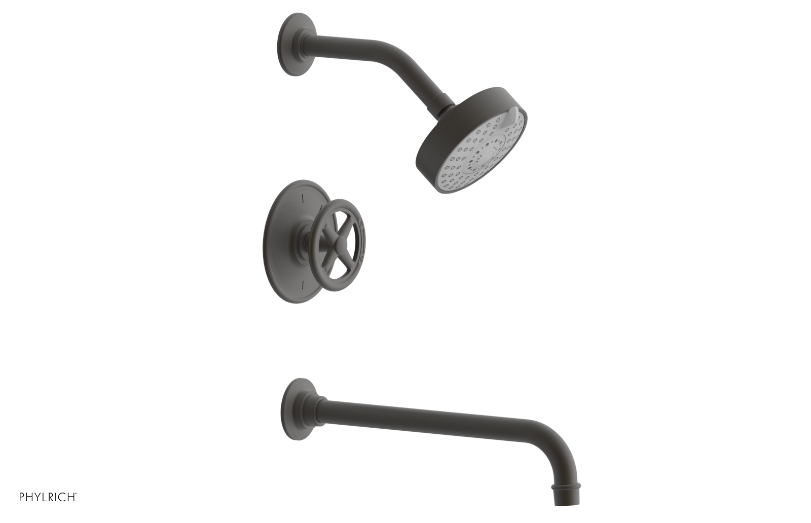 WORKS 12" Pressure Balance Tub and Shower Set - Cross Handle 220-26-12