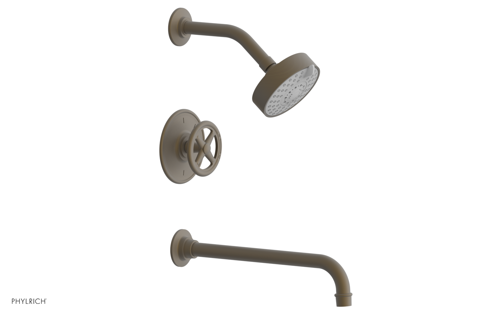 WORKS 12" Pressure Balance Tub and Shower Set - Cross Handle 220-26-12