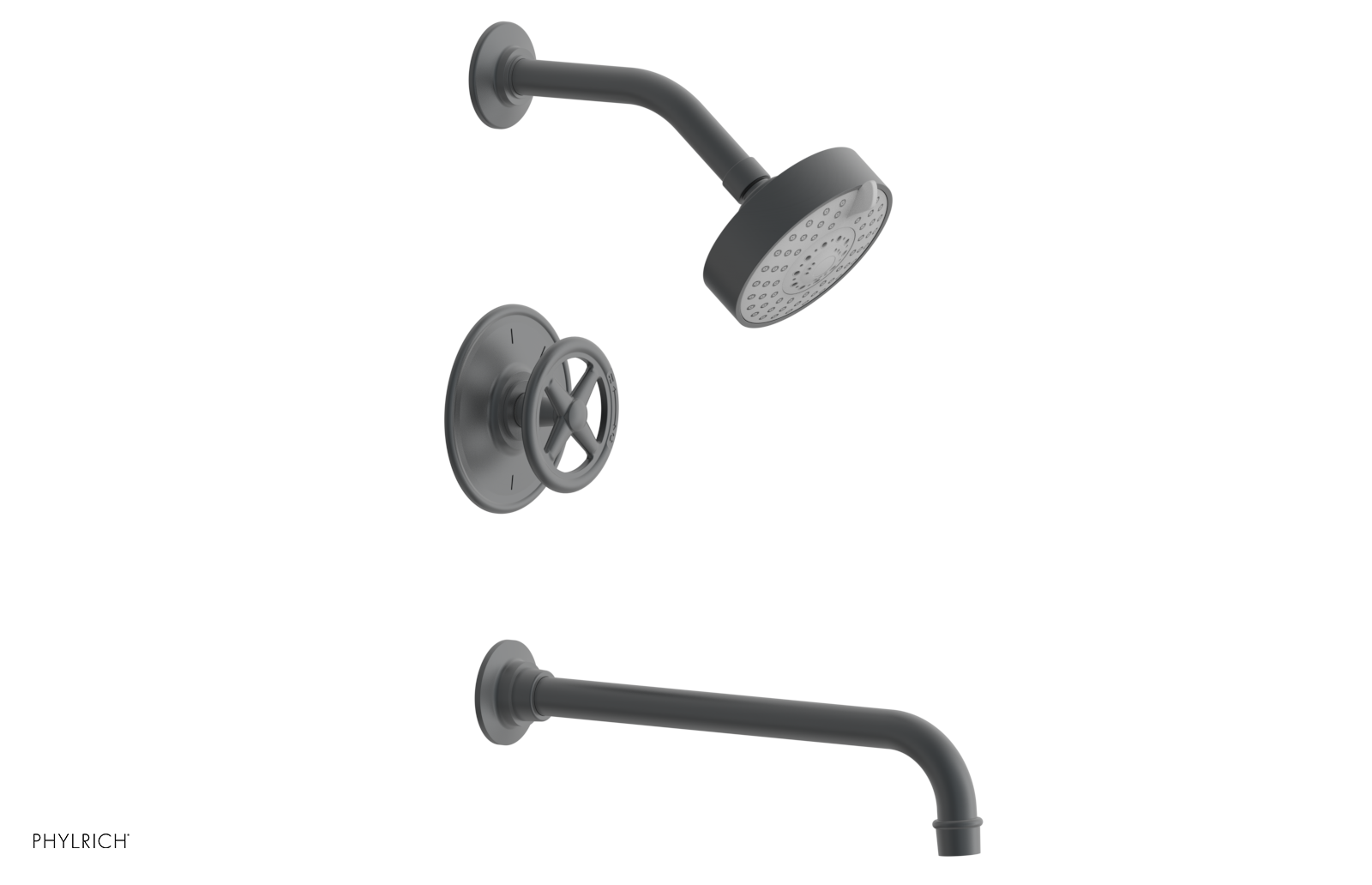 WORKS 12" Pressure Balance Tub and Shower Set - Cross Handle 220-26-12