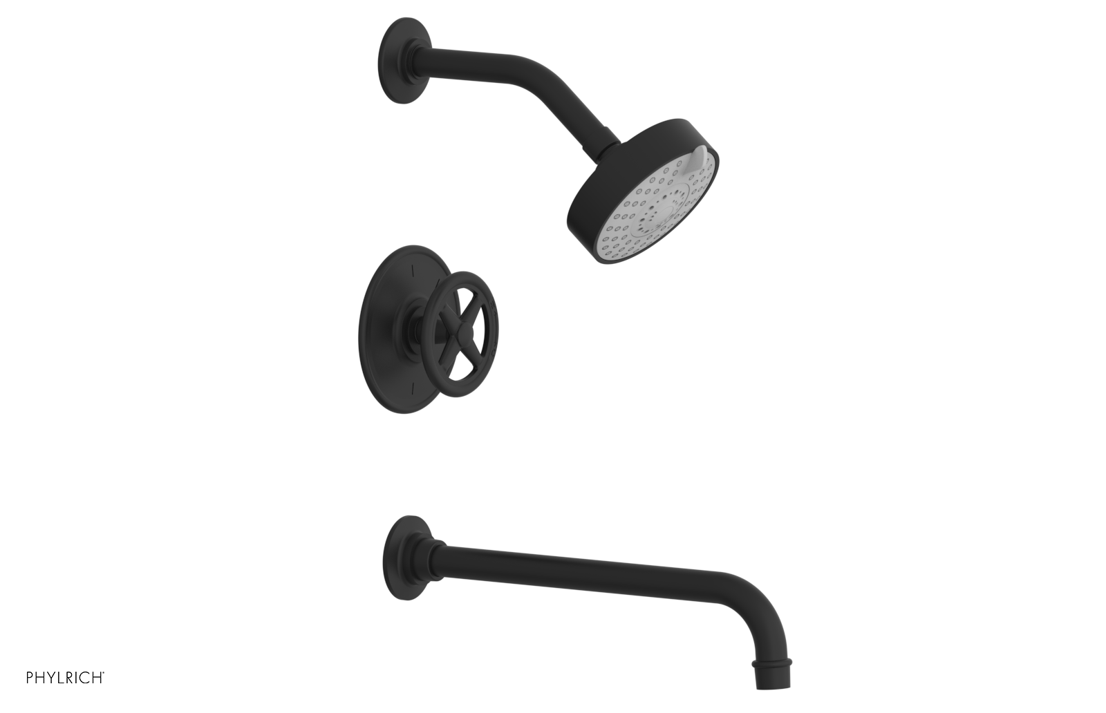 WORKS 12" Pressure Balance Tub and Shower Set - Cross Handle 220-26-12