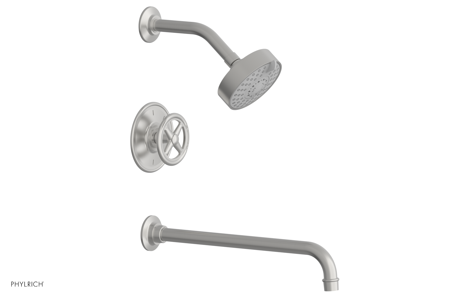 WORKS 14" Pressure Balance Tub and Shower Set - Cross Handle 220-26-14