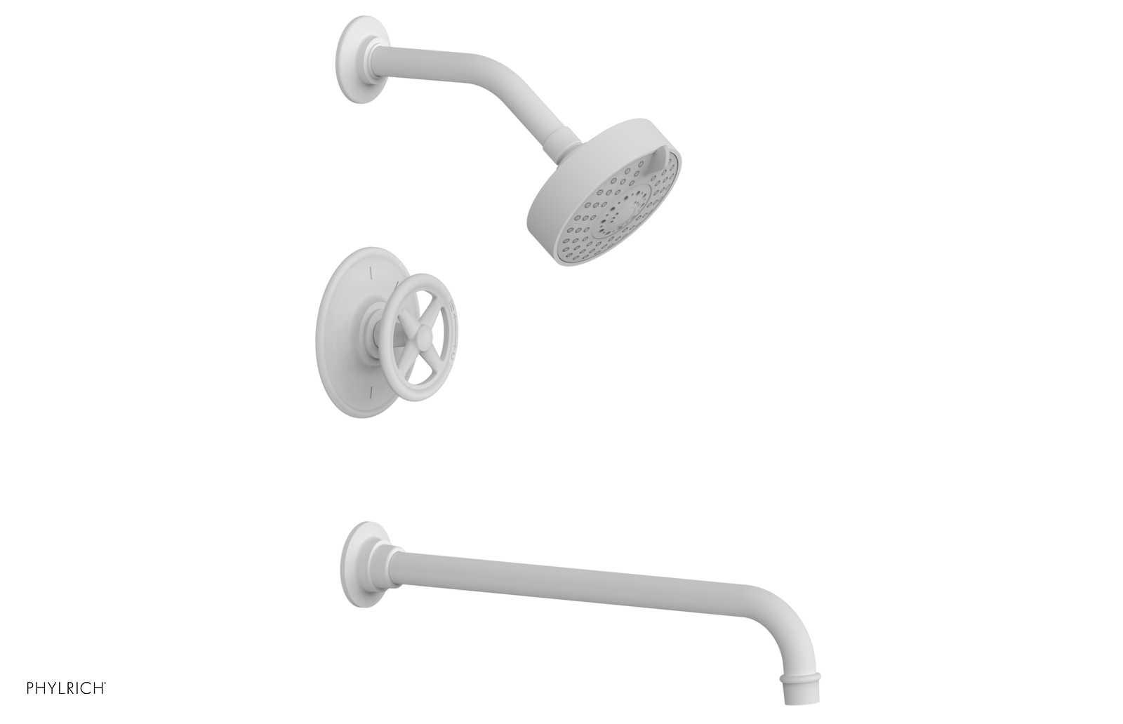 WORKS 14" Pressure Balance Tub and Shower Set - Cross Handle 220-26-14