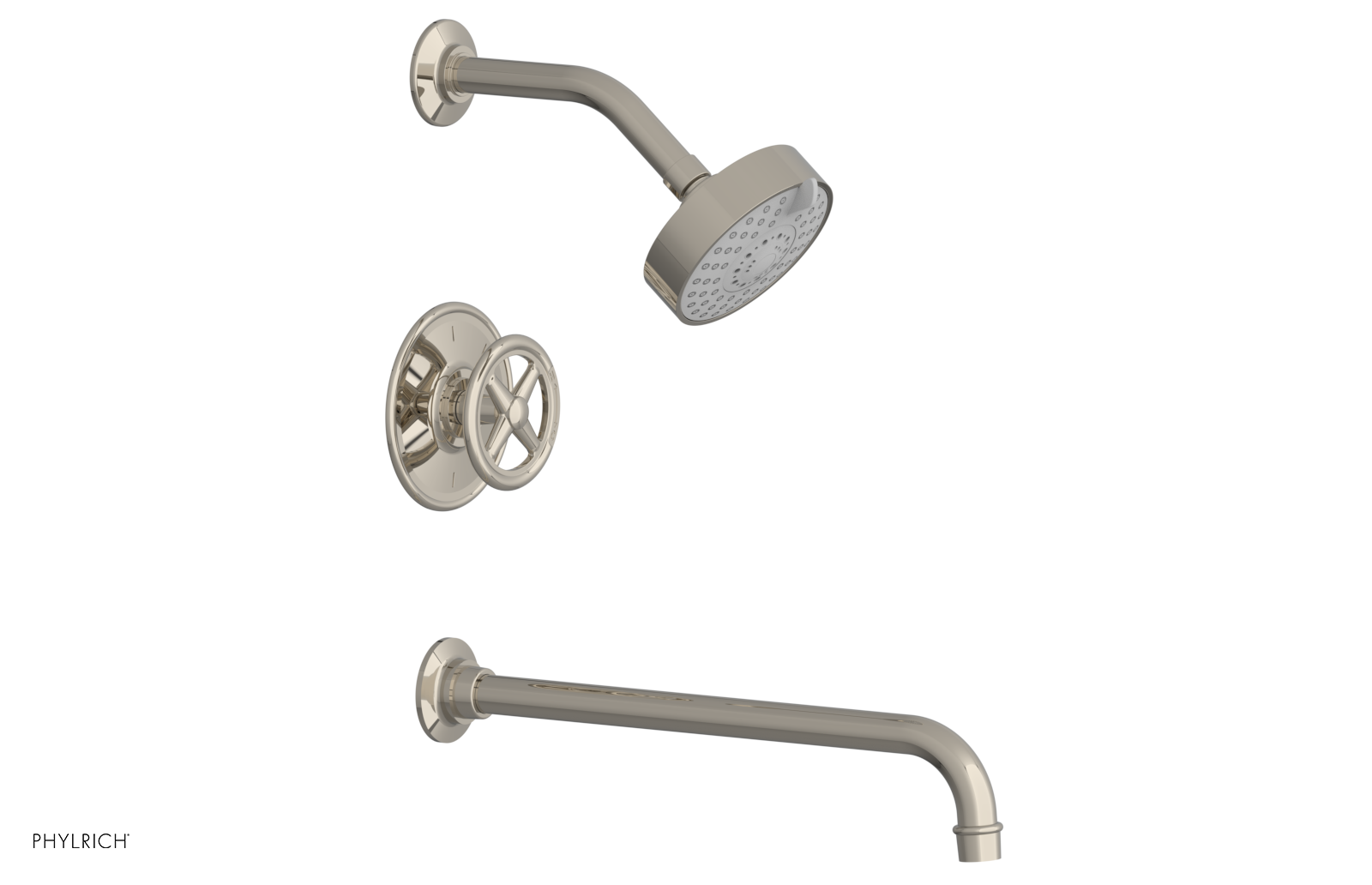 WORKS 14" Pressure Balance Tub and Shower Set - Cross Handle 220-26-14