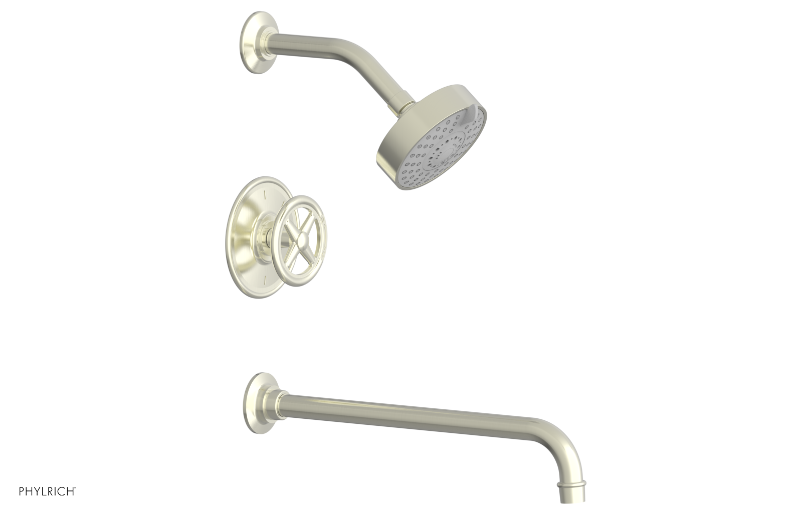WORKS 14" Pressure Balance Tub and Shower Set - Cross Handle 220-26-14