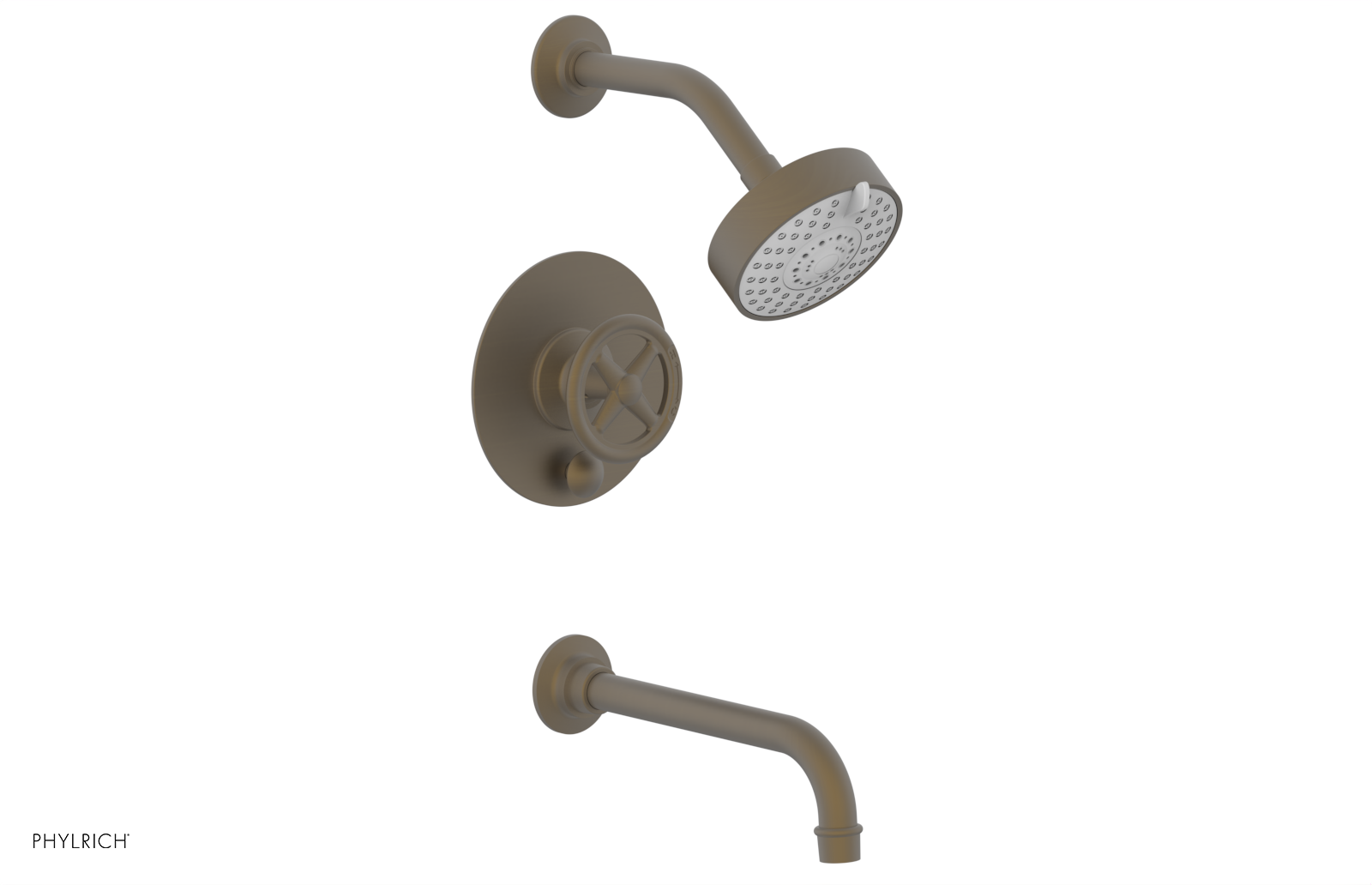 WORKS - Pressure Balance Tub & Shower Set - Cross Handle 220-28
