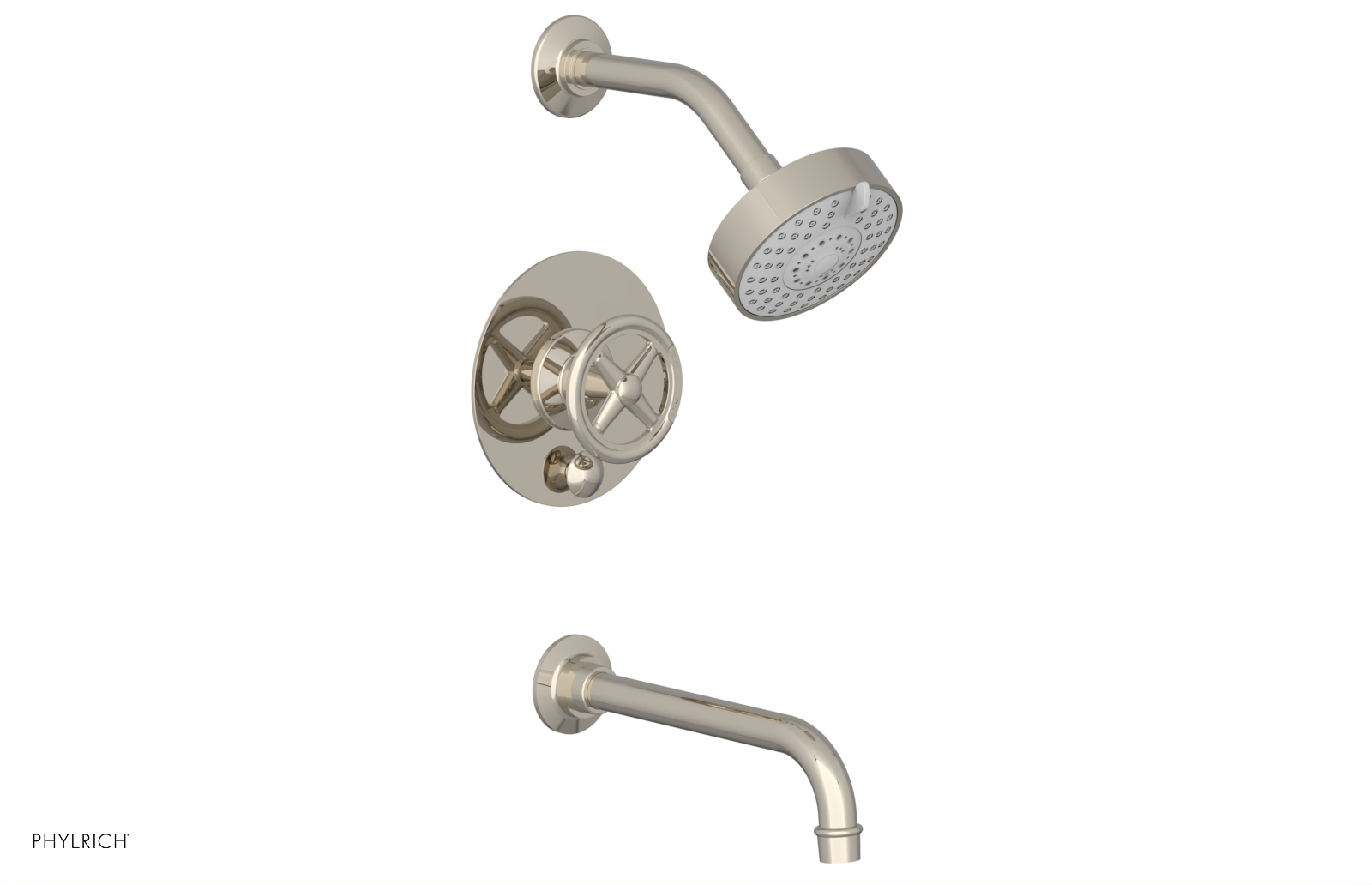 WORKS - Pressure Balance Tub & Shower Set - Cross Handle 220-28