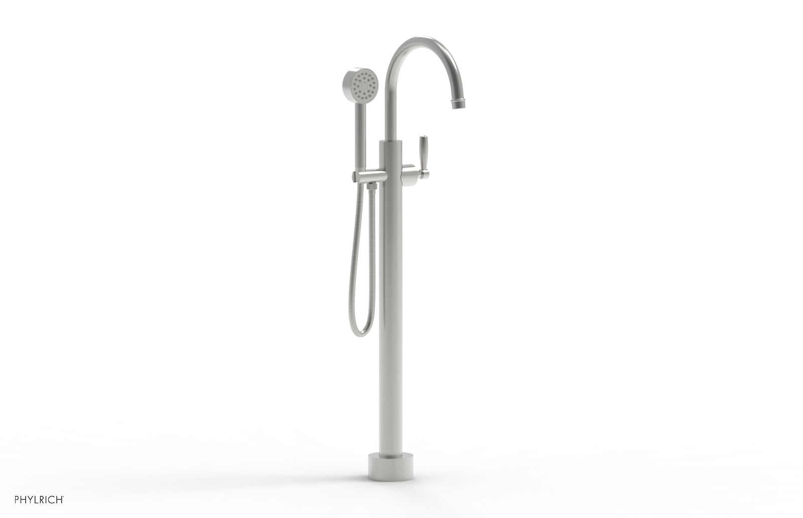 WORKS Tall Floor Mount Tub Filler - Lever Handle with Hand Shower  220-45-01