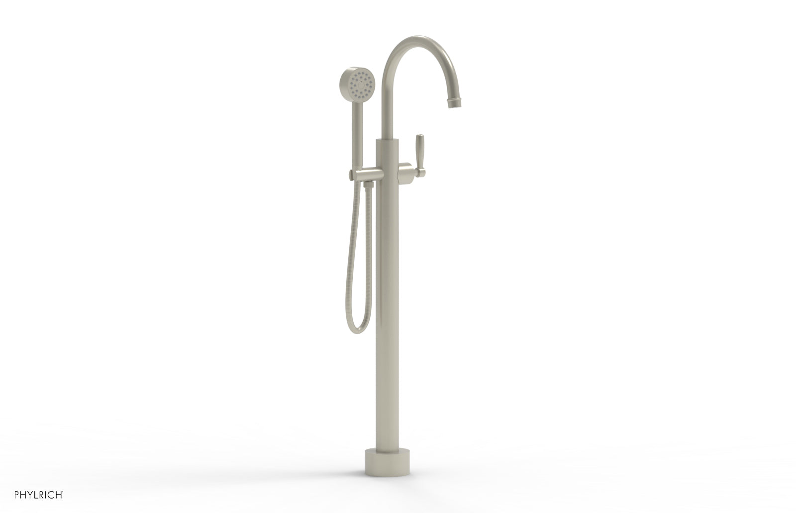 WORKS Tall Floor Mount Tub Filler - Lever Handle with Hand Shower  220-45-01