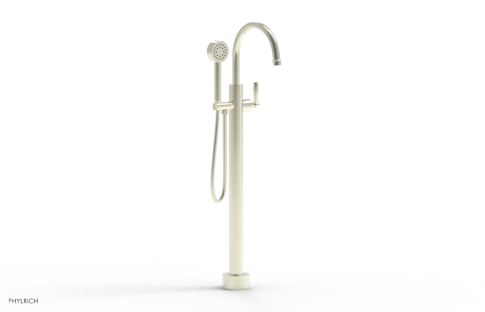 WORKS Tall Floor Mount Tub Filler - Lever Handle with Hand Shower  220-45-01