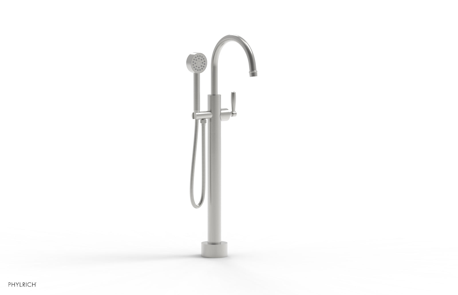WORKS Low Floor Mount Tub Filler - Lever Handle with Hand Shower  220-45-03