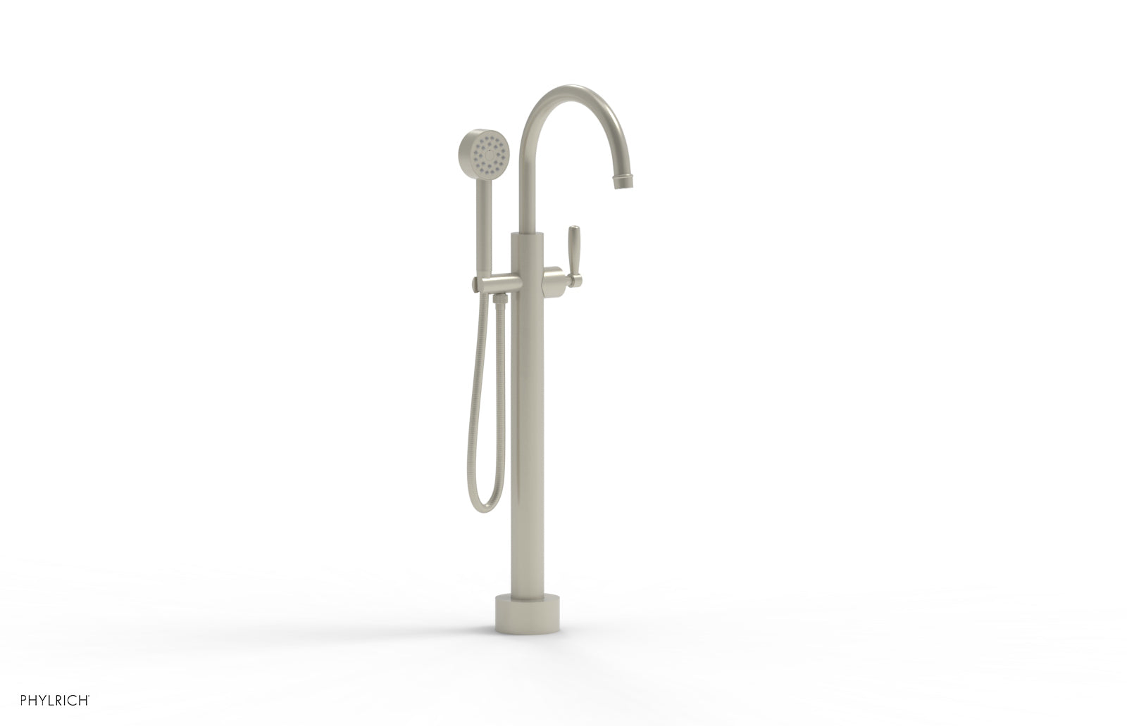 WORKS Low Floor Mount Tub Filler - Lever Handle with Hand Shower  220-45-03