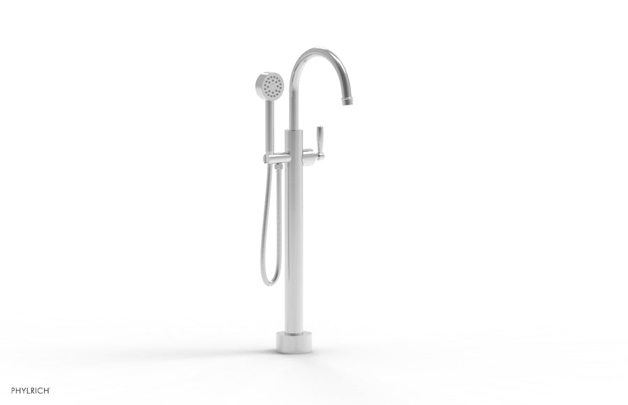 WORKS Low Floor Mount Tub Filler - Lever Handle with Hand Shower  220-45-03