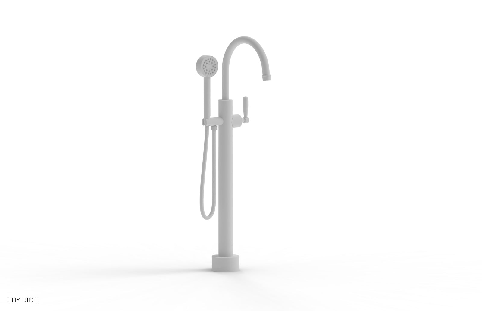 WORKS Low Floor Mount Tub Filler - Lever Handle with Hand Shower  220-45-03