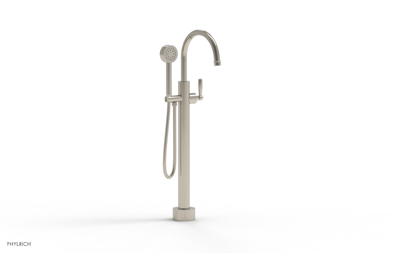 WORKS Low Floor Mount Tub Filler - Lever Handle with Hand Shower  220-45-03