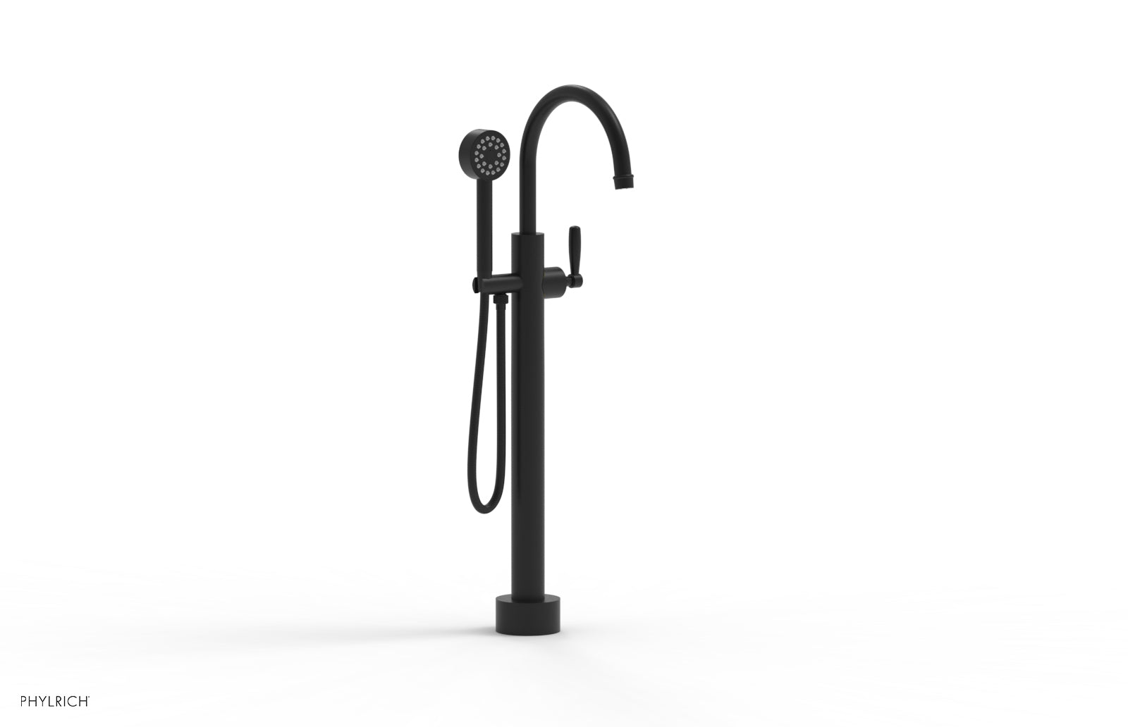 WORKS Low Floor Mount Tub Filler - Lever Handle with Hand Shower  220-45-03