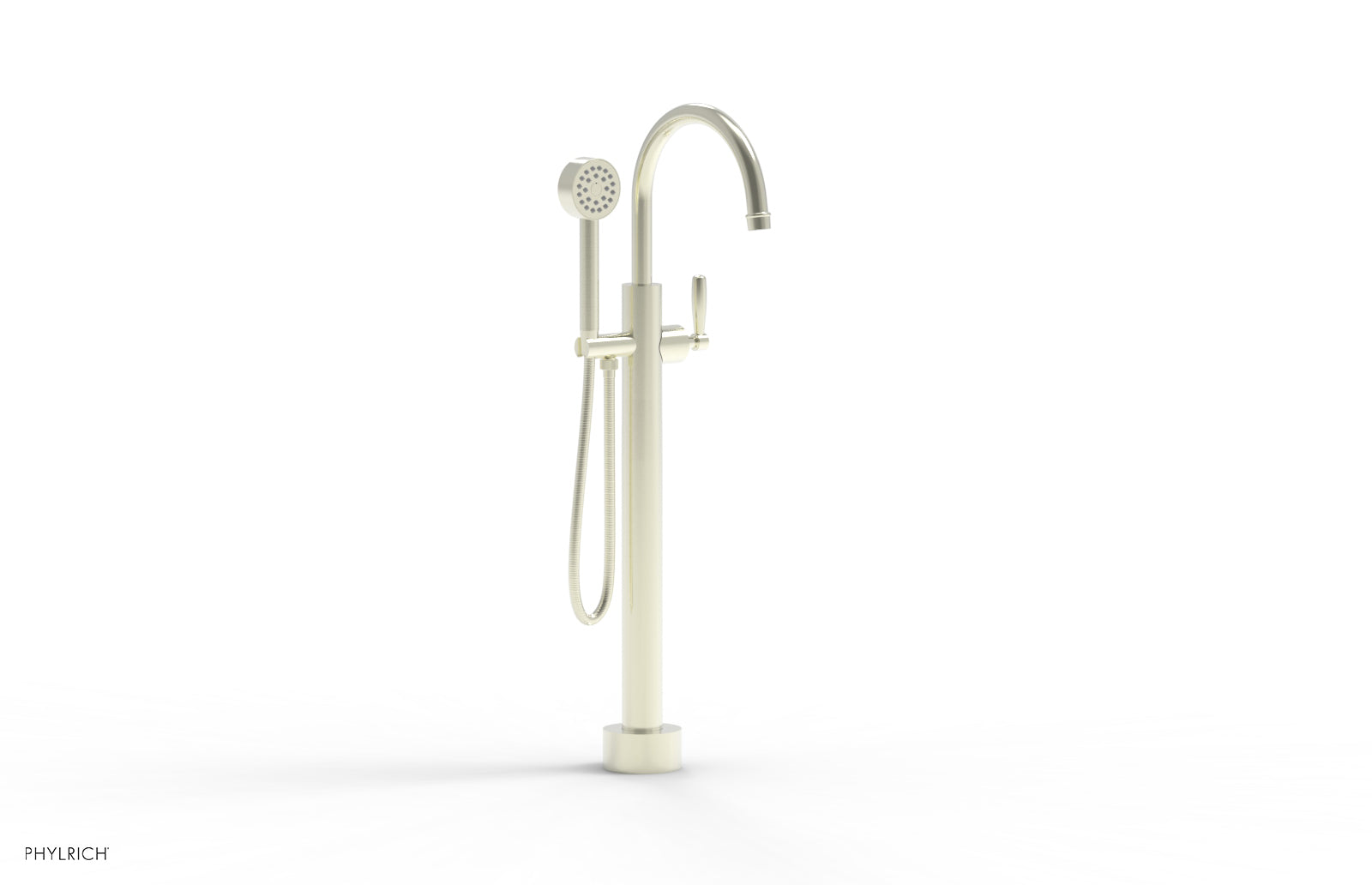 WORKS Low Floor Mount Tub Filler - Lever Handle with Hand Shower  220-45-03