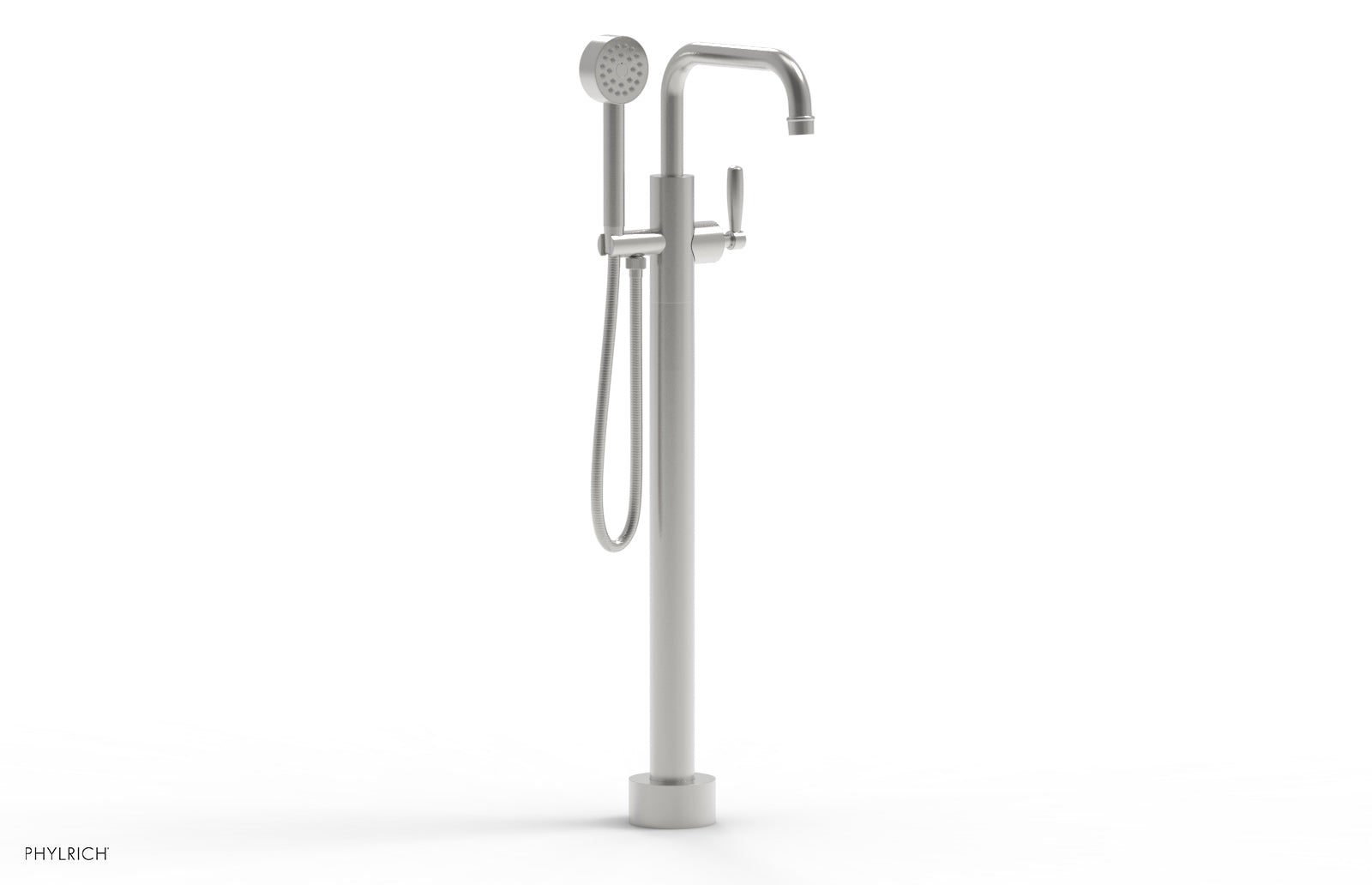 WORKS Tall Floor Mount Tub Filler - Lever Handle with Hand Shower  220-47-01