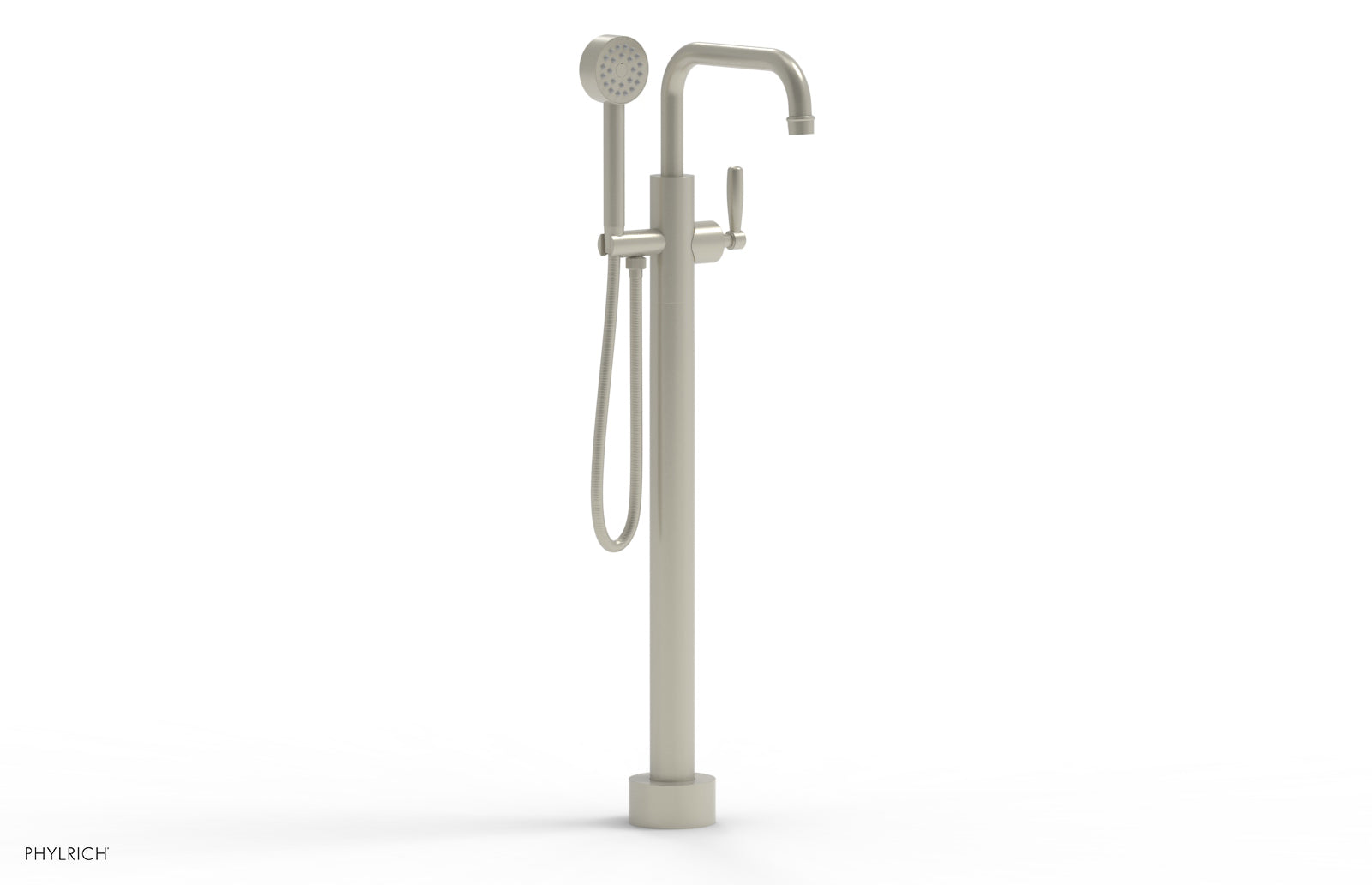 WORKS Tall Floor Mount Tub Filler - Lever Handle with Hand Shower  220-47-01