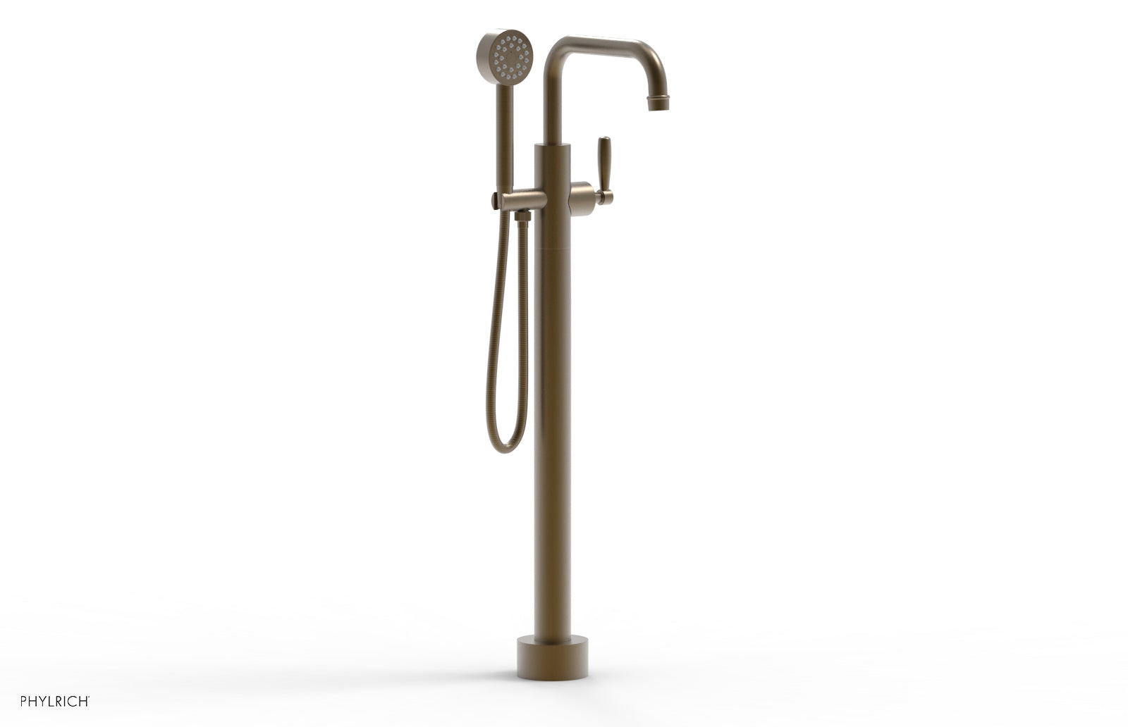 WORKS Tall Floor Mount Tub Filler - Lever Handle with Hand Shower  220-47-01