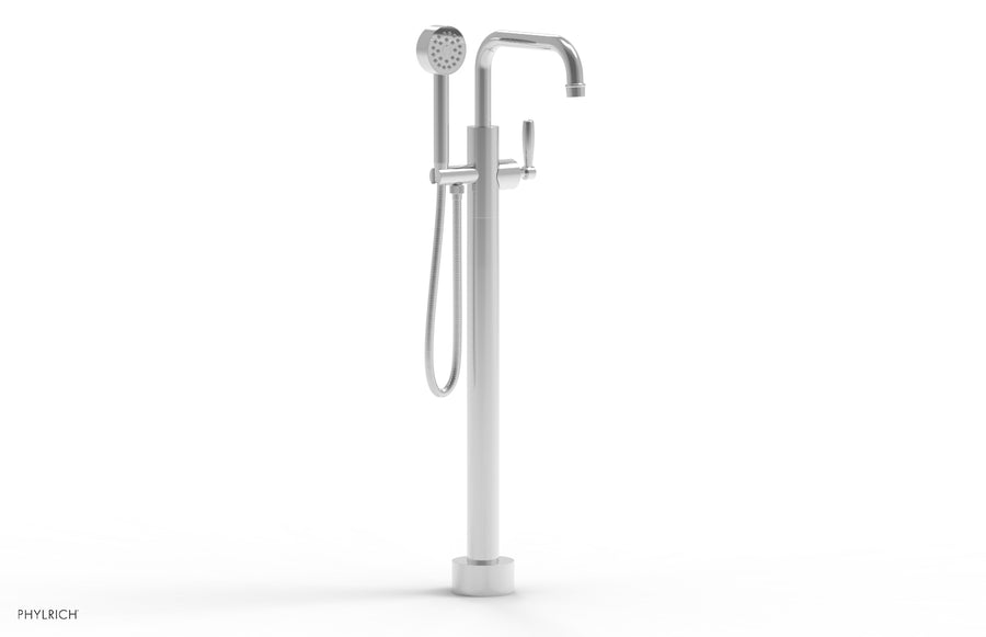 WORKS Tall Floor Mount Tub Filler - Lever Handle with Hand Shower  220-47-01