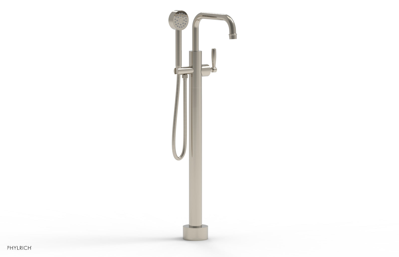WORKS Tall Floor Mount Tub Filler - Lever Handle with Hand Shower  220-47-01