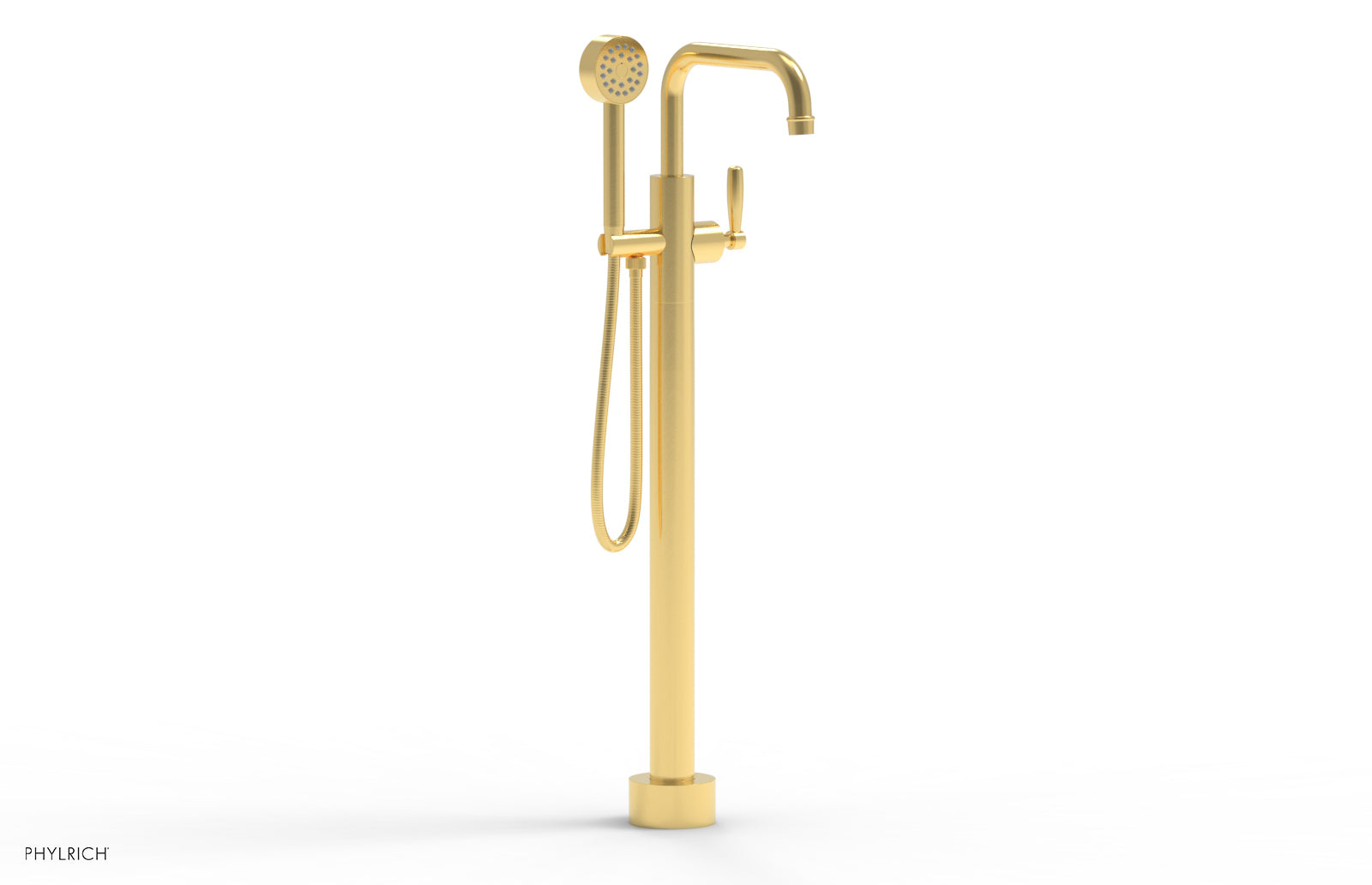 WORKS Tall Floor Mount Tub Filler - Lever Handle with Hand Shower  220-47-01