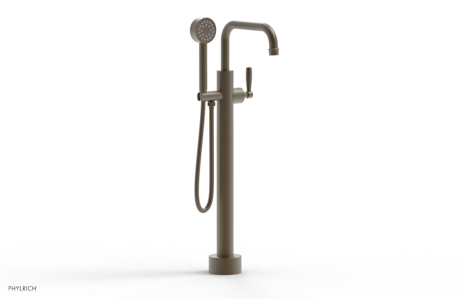 WORKS Low Floor Mount Tub Filler - Lever Handle with Hand Shower  220-47-03