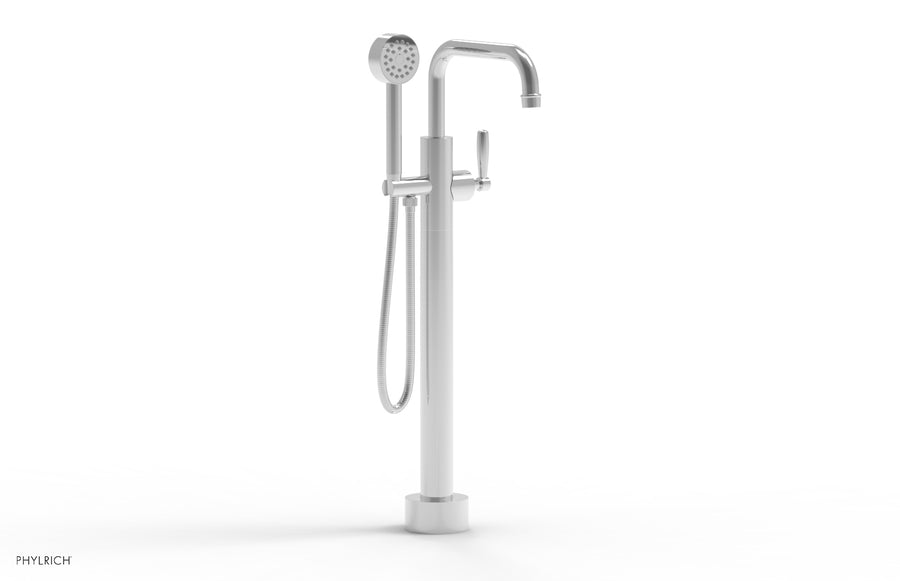 WORKS Low Floor Mount Tub Filler - Lever Handle with Hand Shower  220-47-03