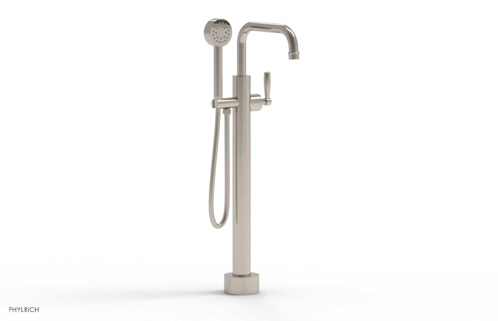 WORKS Low Floor Mount Tub Filler - Lever Handle with Hand Shower  220-47-03