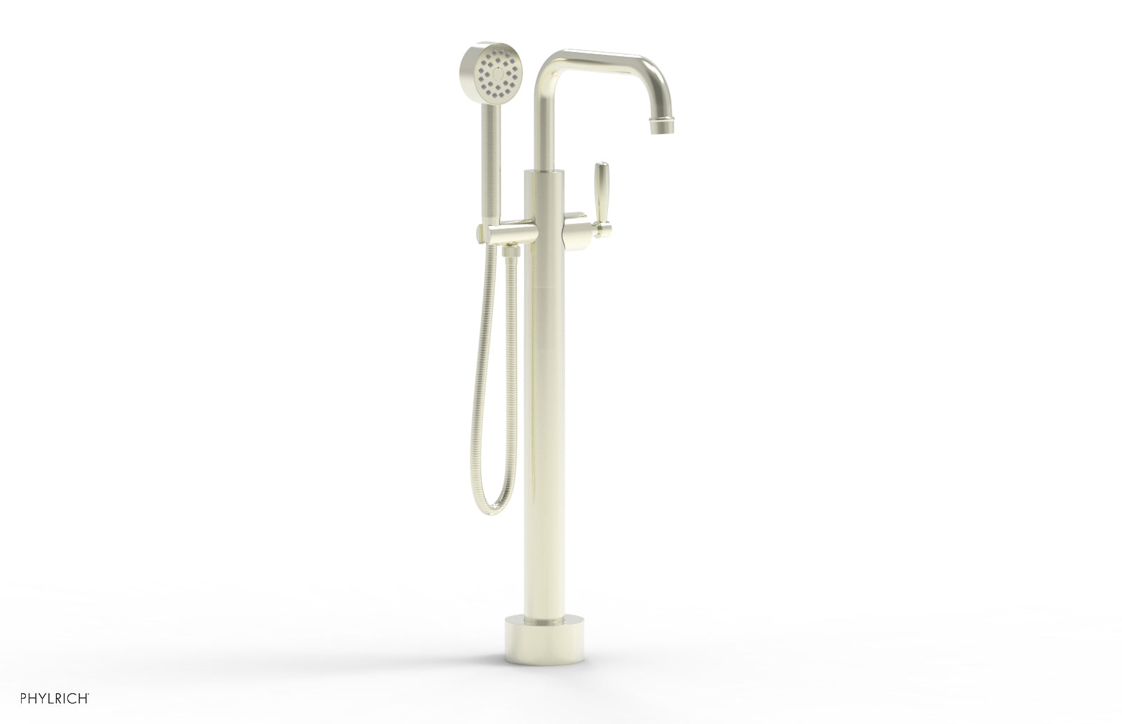 WORKS Low Floor Mount Tub Filler - Lever Handle with Hand Shower  220-47-03