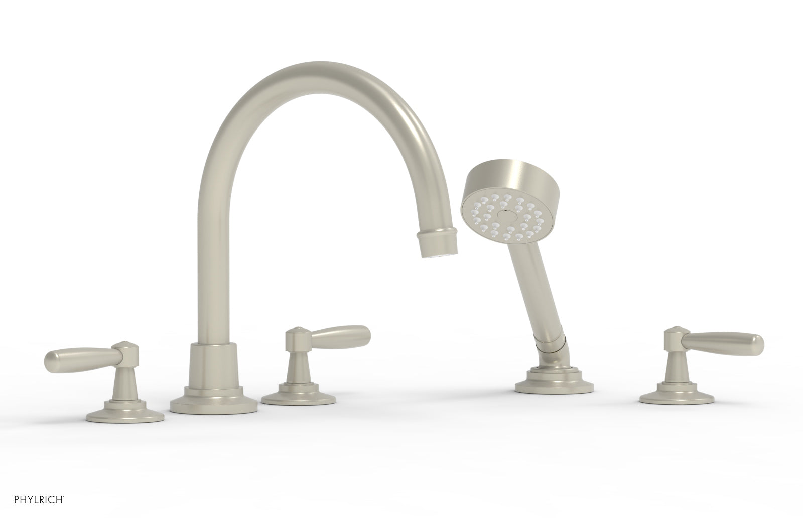 WORKS Deck Tub Set with Hand Shower - High Spout Lever Handles 220-49