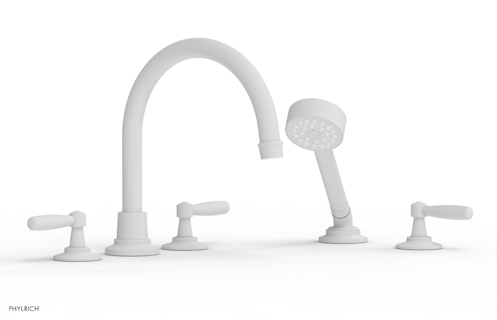 WORKS Deck Tub Set with Hand Shower - High Spout Lever Handles 220-49