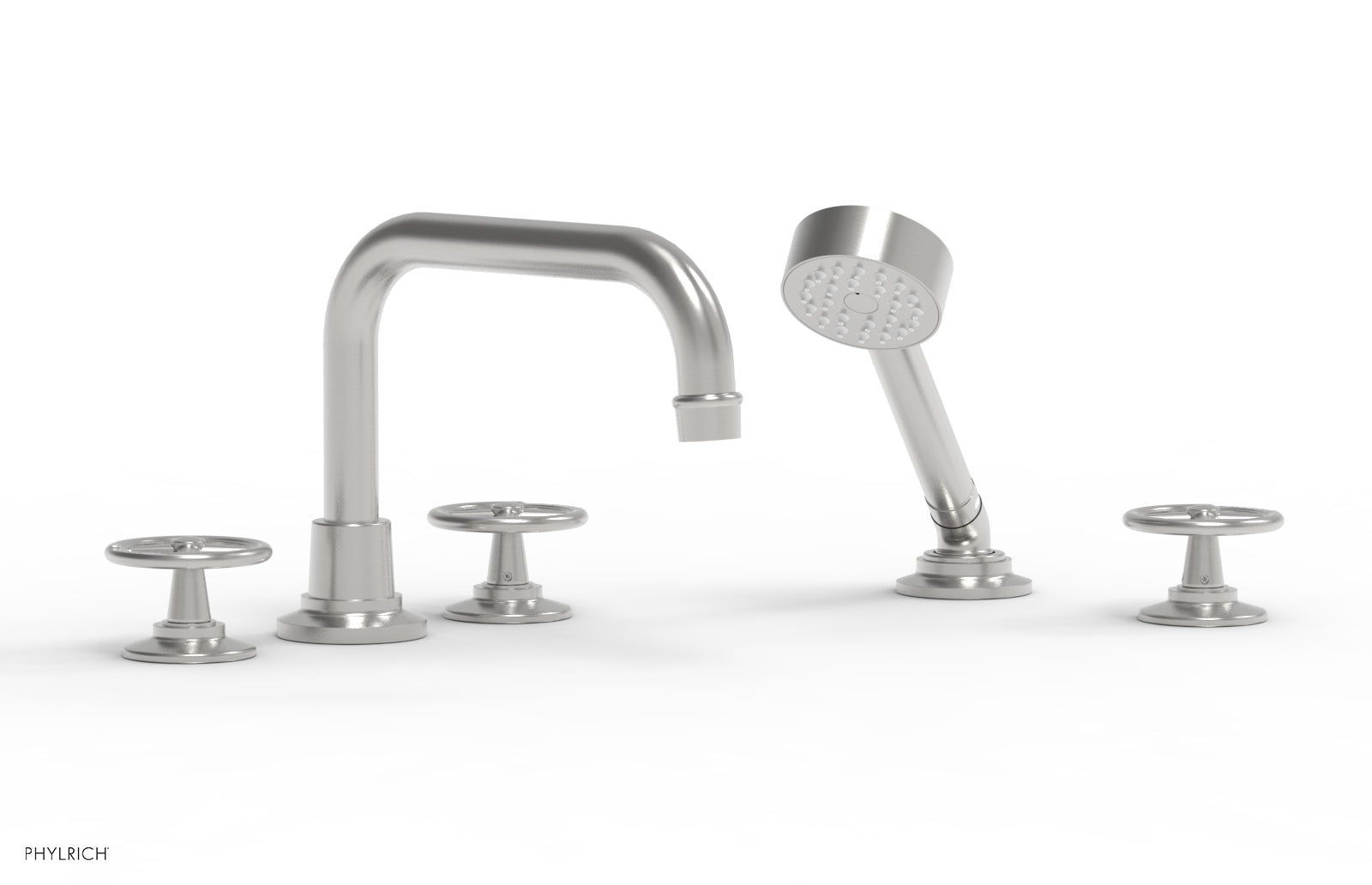 WORKS Deck Tub Set with Hand Shower - Cross Handles 220-50