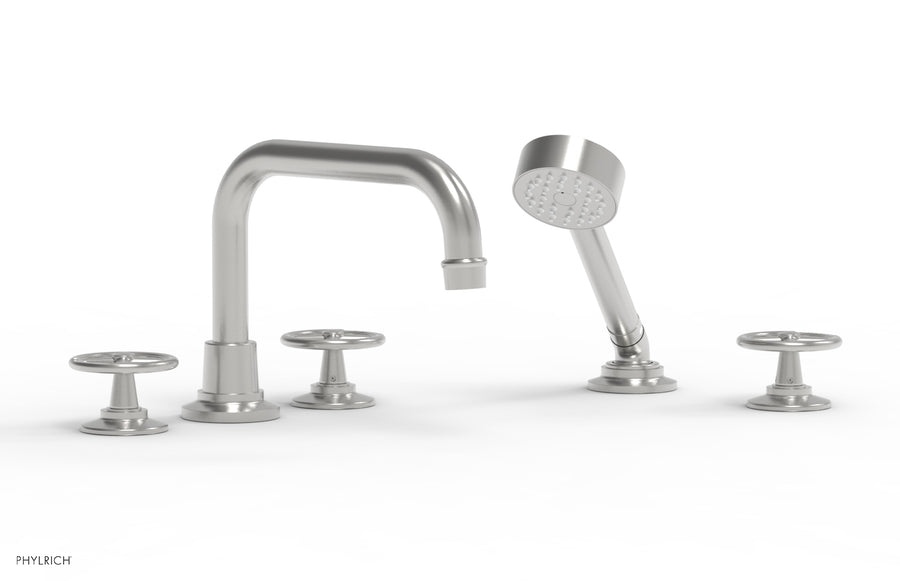 WORKS Deck Tub Set with Hand Shower - Cross Handles 220-50