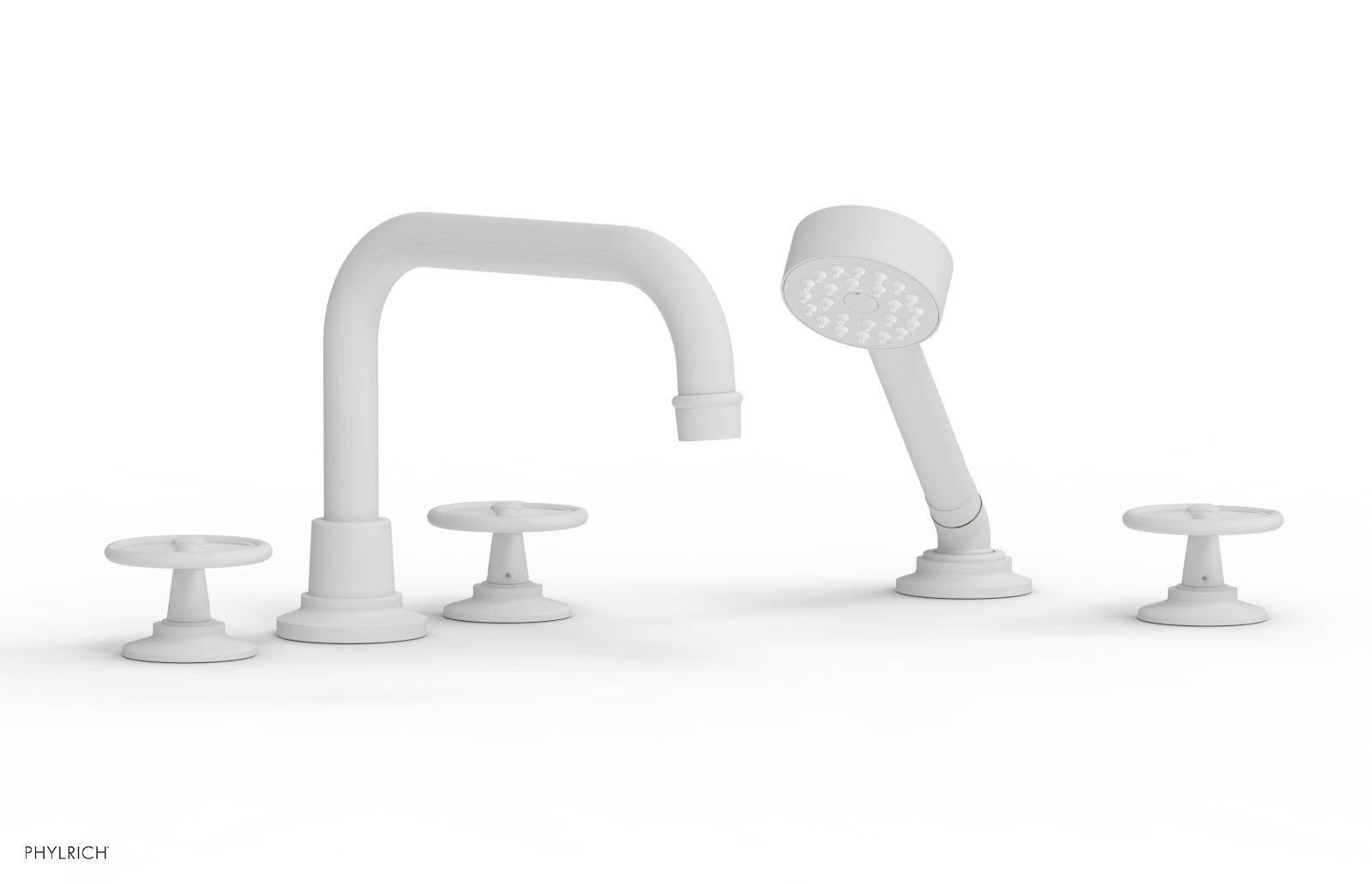 WORKS Deck Tub Set with Hand Shower - Cross Handles 220-50